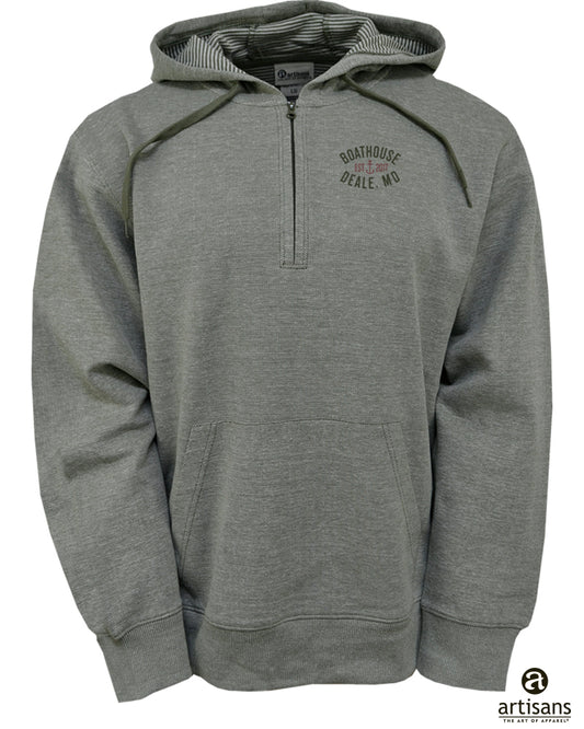 Men's Hooded Quarter Zip - Green