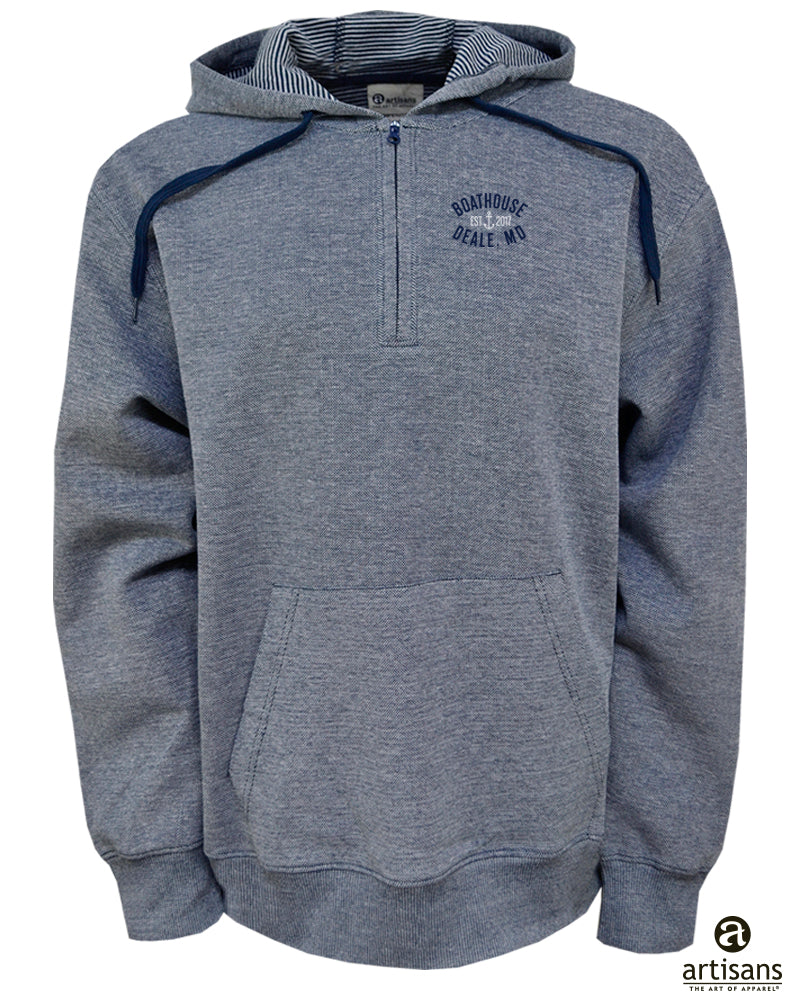 Men's Hooded Quarter Zip - Navy