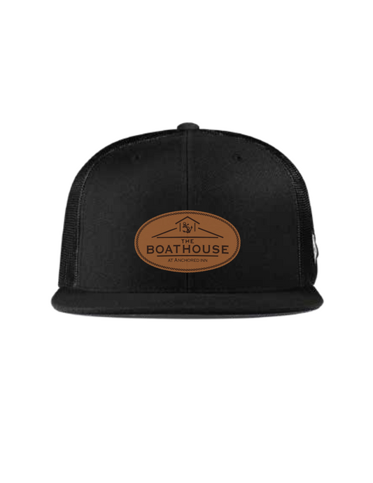 Flat Trucker Black - Leather Tan