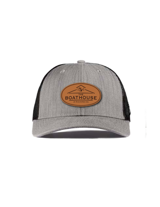 Curved Trucker Heather Gray - Leather Tan