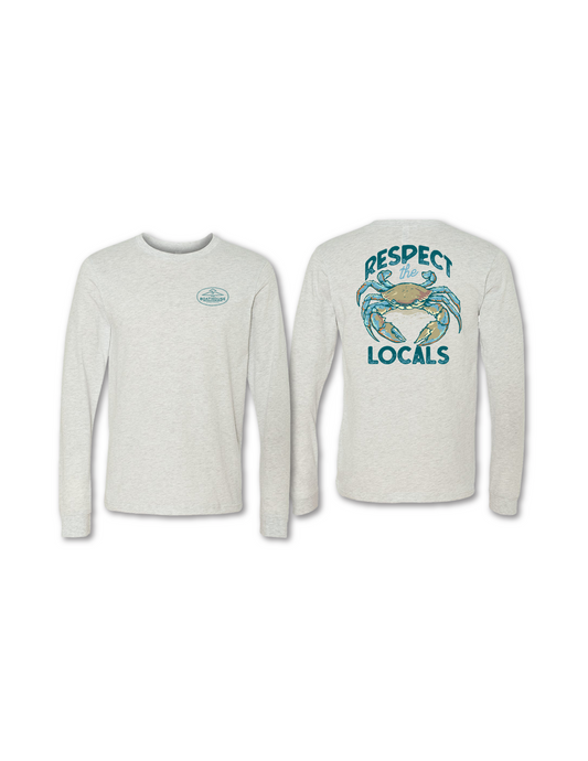 Men's Long Sleeve Local Blue Crab - Ash